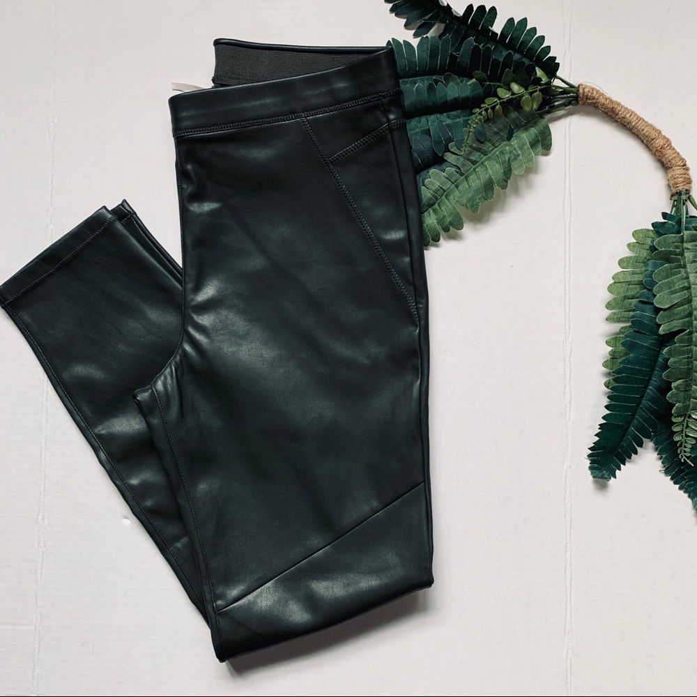 Free People leather skinny pants green size 30